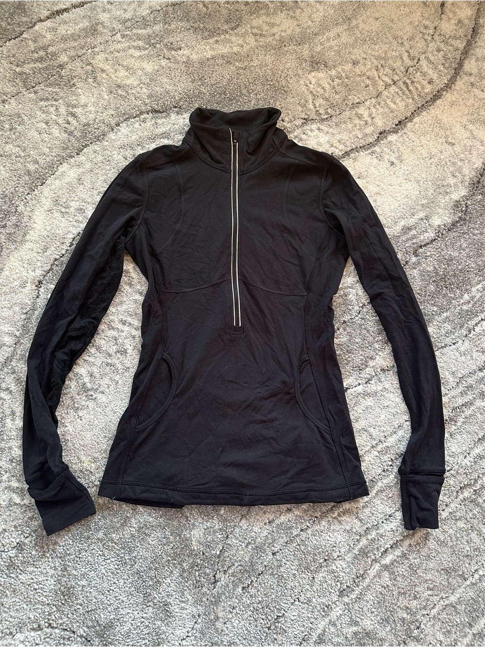 Lululemon Black Quarter-Zip Long-Sleeve Women's Top